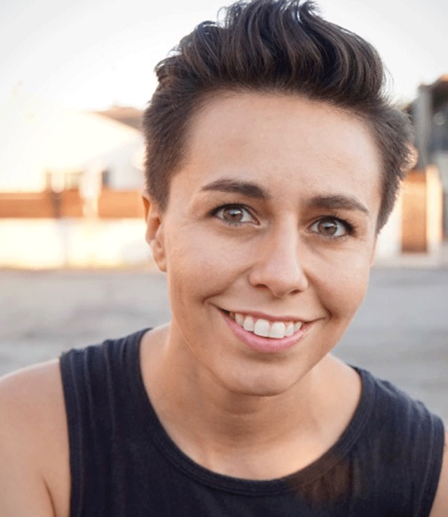 COURTNEY SCHWARTZ Courtney Schwartz - Professional stunt performer, 5'5'' tall, 108lbs, short brown hair, hazel eyes, delivering high-impact action stunts in film and TV.