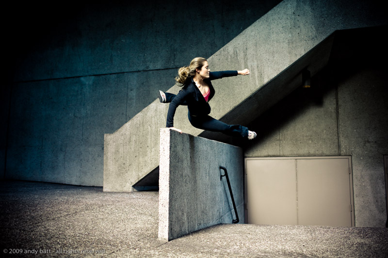 LUCI ROMBERG a stunt women is doing stunt
